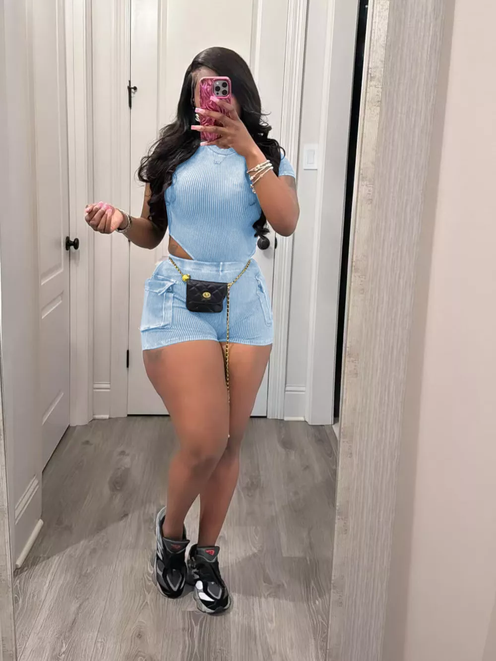 Ribbed Knit Bodysuit and Shorts Set, image 2