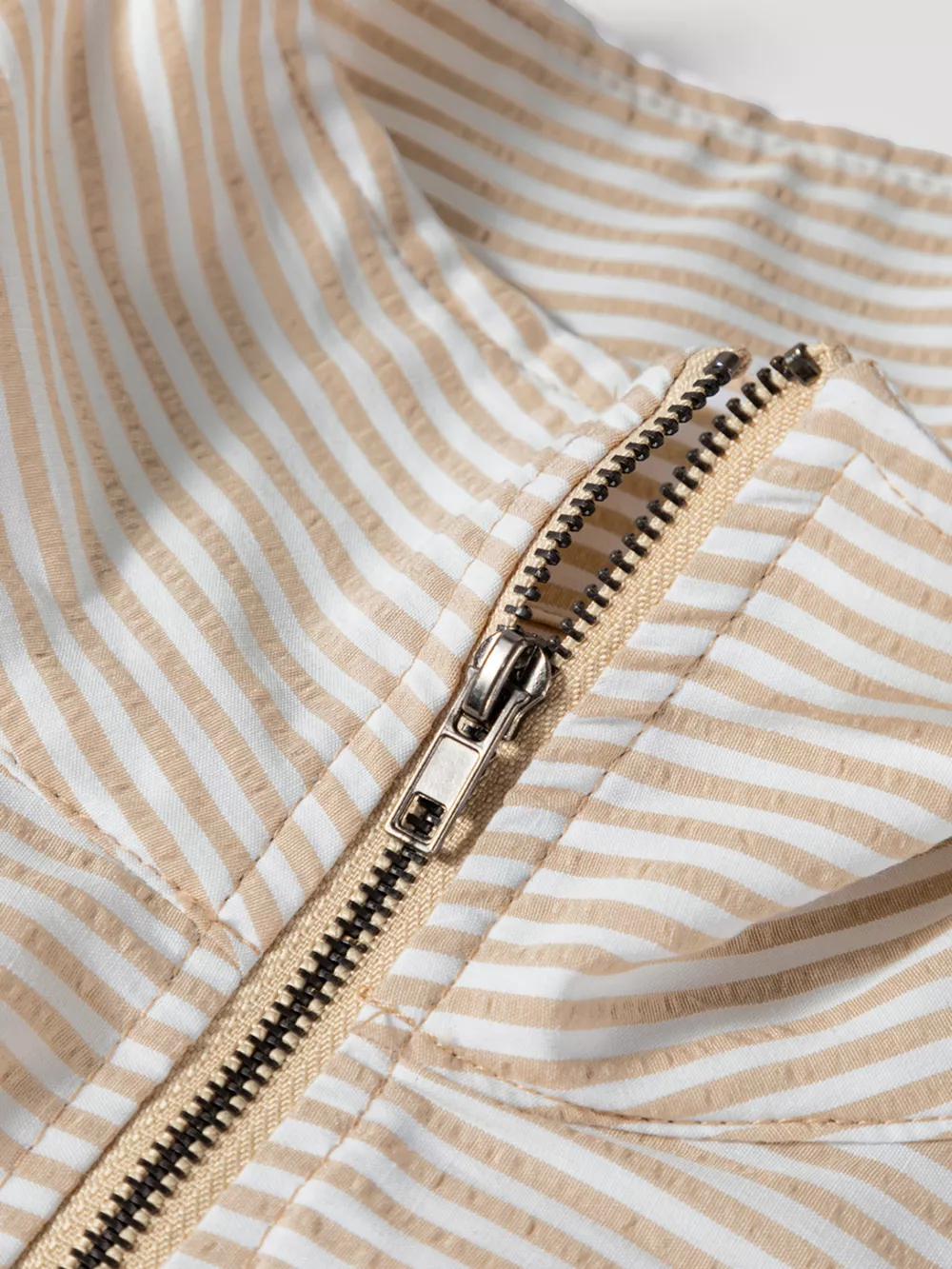 Quarter Zip Striped Patchwork Drop Shoulder Loose Long Sleeve Top, image 8