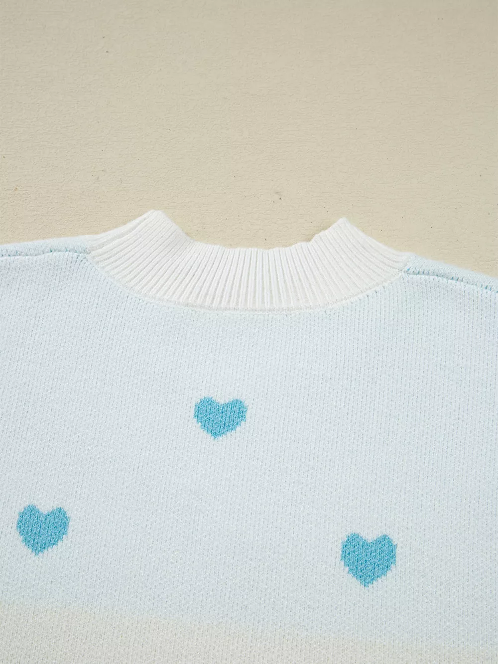 Multicolour Heart Pattern Dropped Shoulder Sweater, image 10