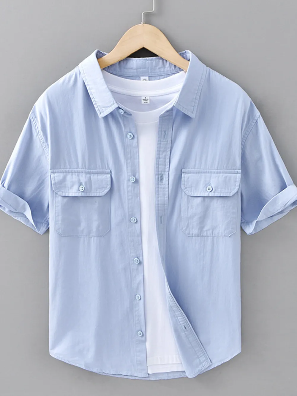Men's Plus Size Button Up Short Sleeve Shirt, image 11