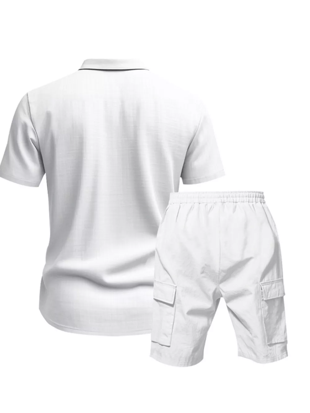 Men's Full Size Button Up Shirt and Shorts Set Plus Size, image 26