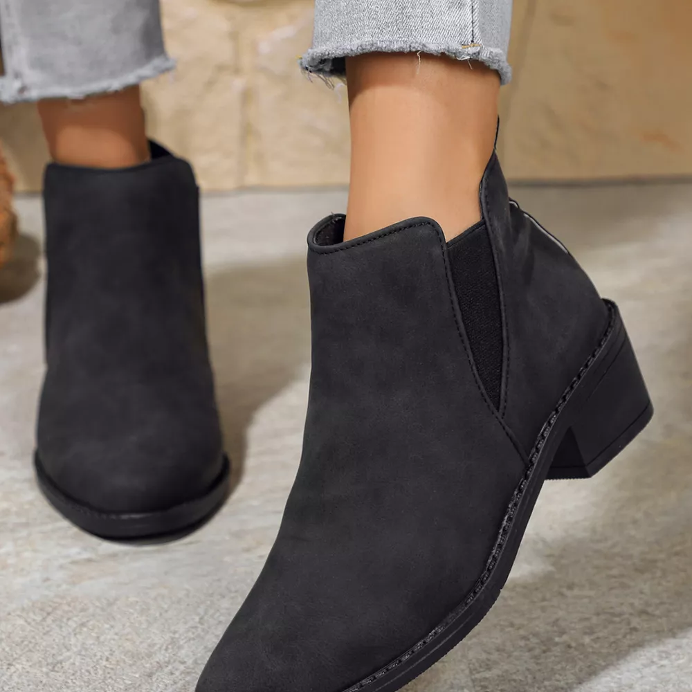 Point Toe Block Heels Ankle Boots, image 22
