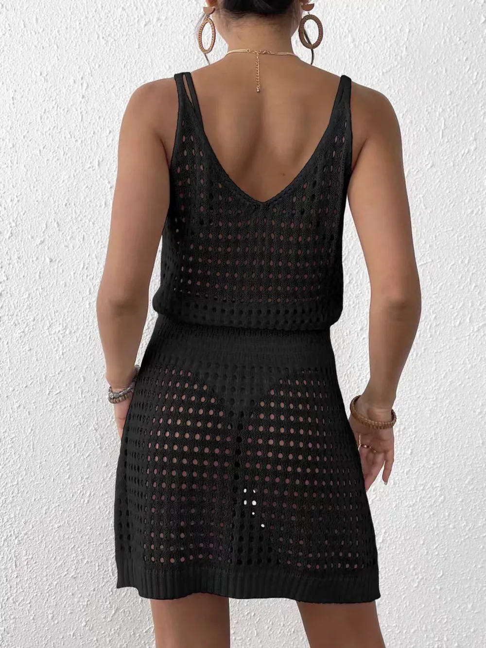 Crochet Sleeveless Knit Cover Up Dress, image 18