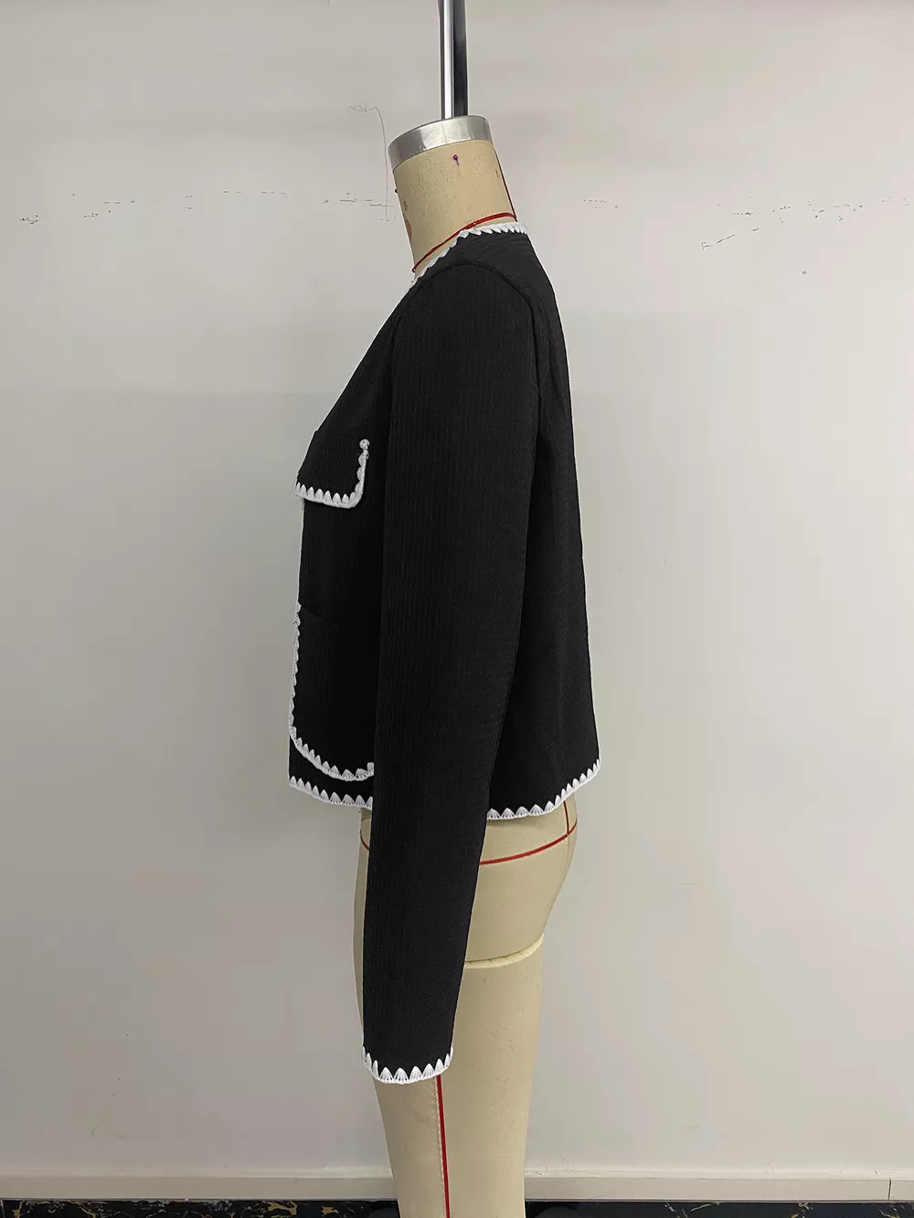 Contrast Trim Open Front Jacket, image 16