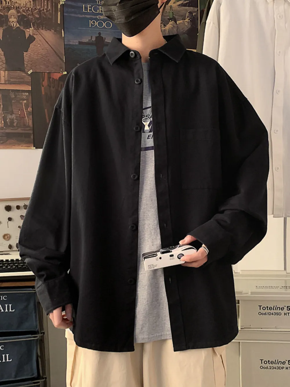 Men's Full Size Button Up Long Sleeve Shirt Plus Size