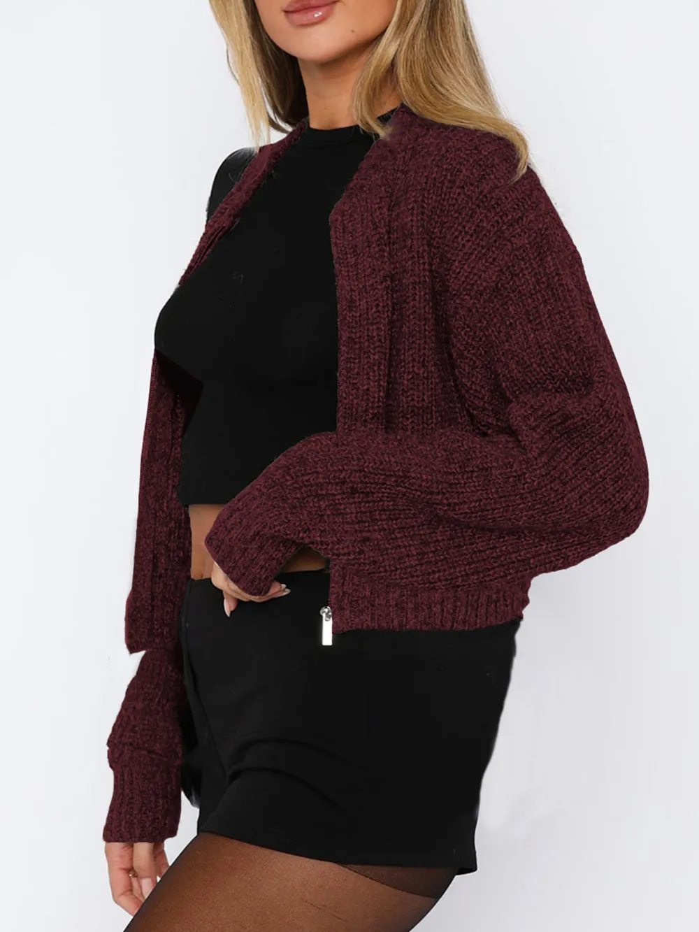 Zip Up Long Sleeve Cardigan, image 10