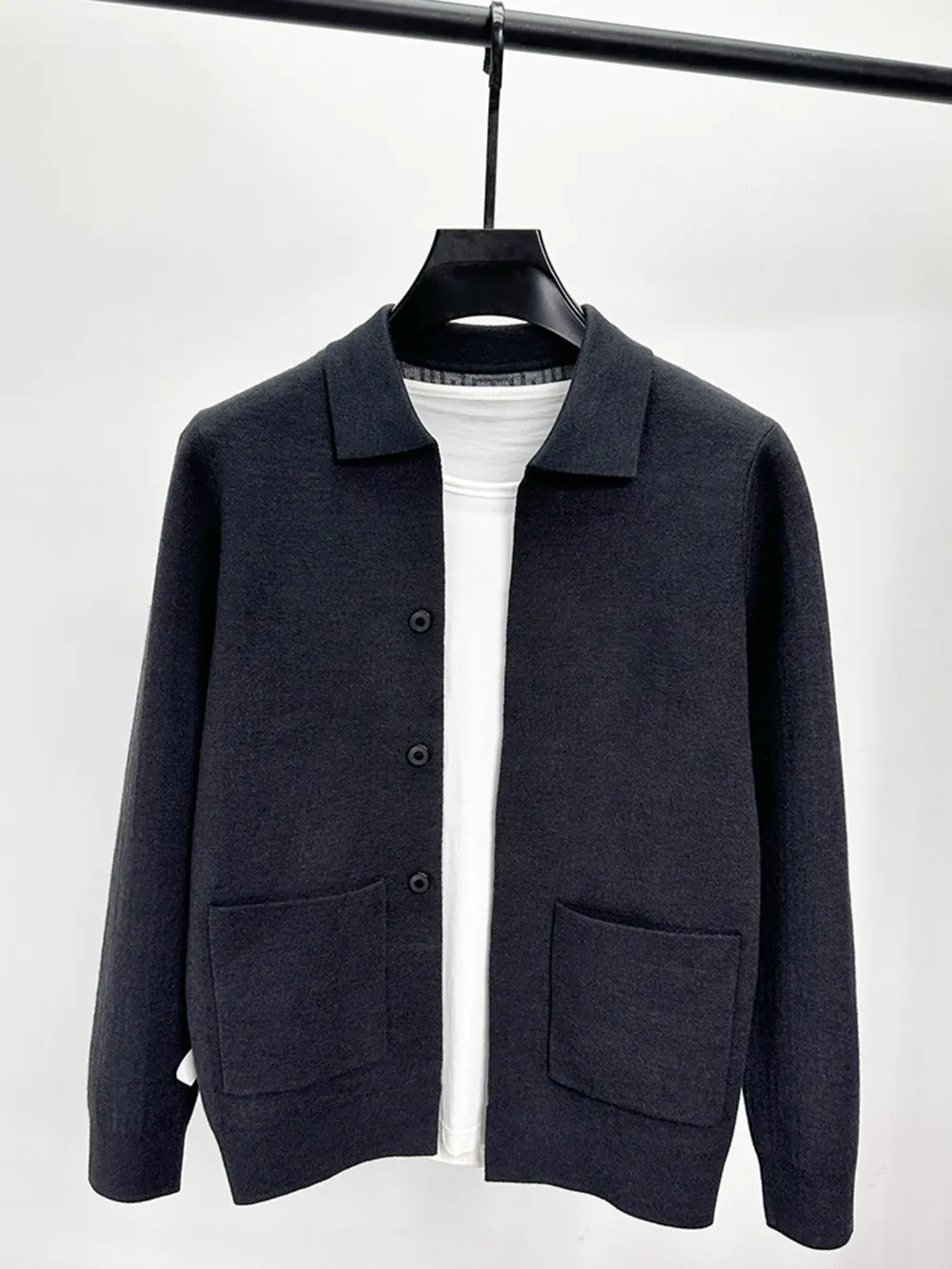 Men's Plus Size Button-Up Cardigan with Pockets, image 5