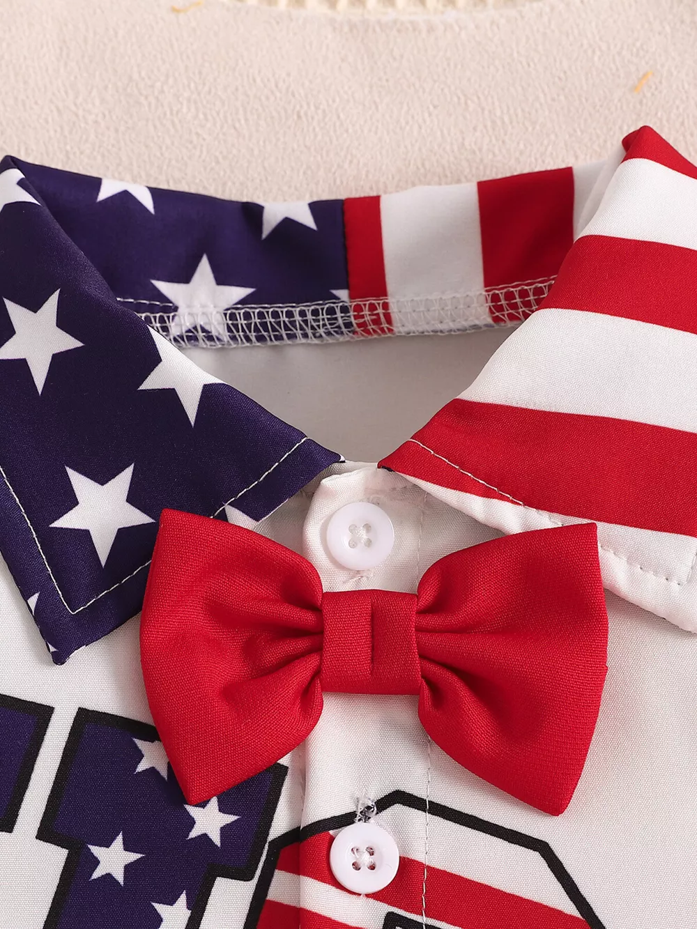 Children's Patriotic USA Print Bodysuit and Overalls Outfit Set, image 2