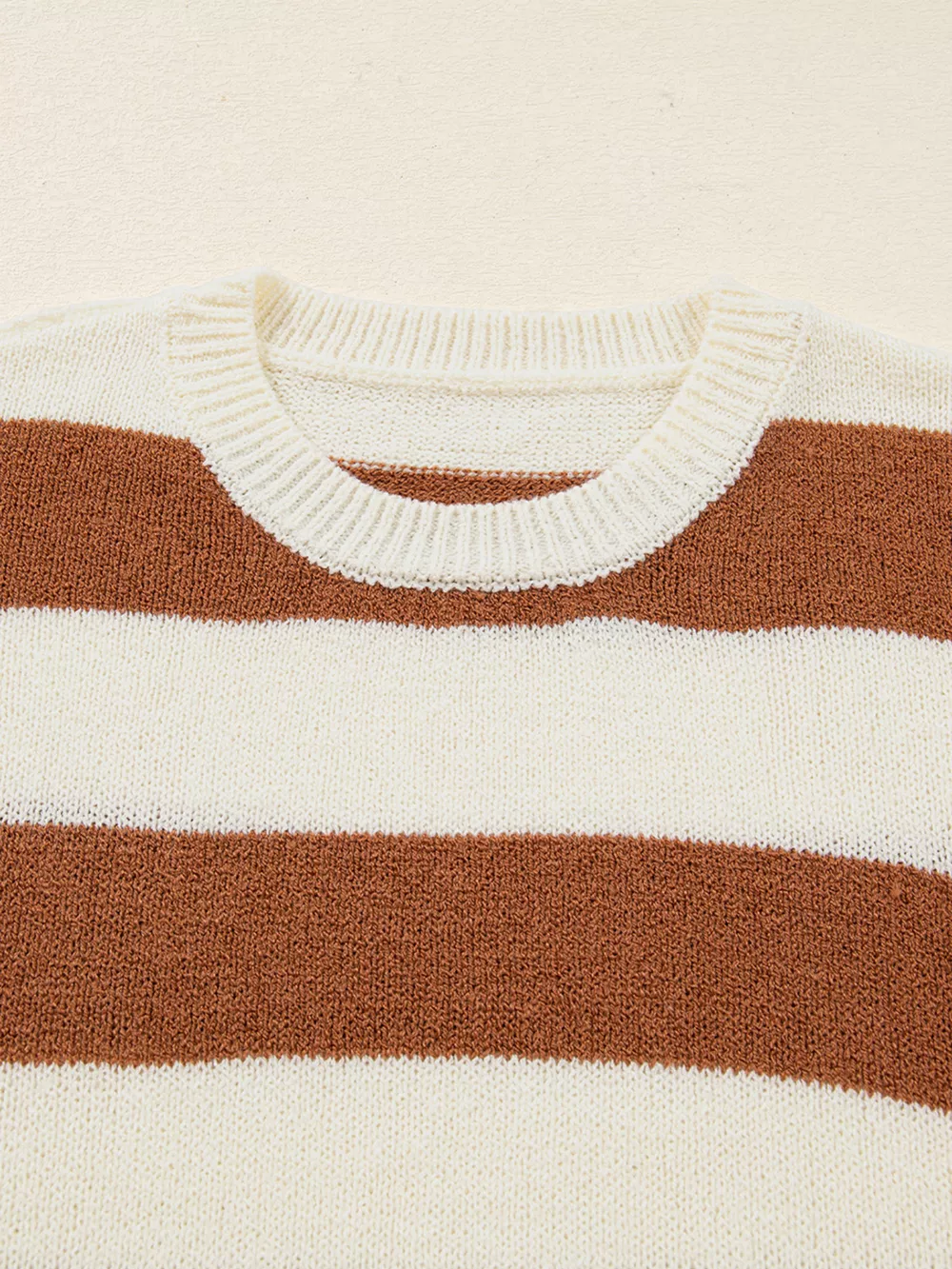 Stripe Drop Shoulder Sleeve Patchwork Baggy Sweater, image 10