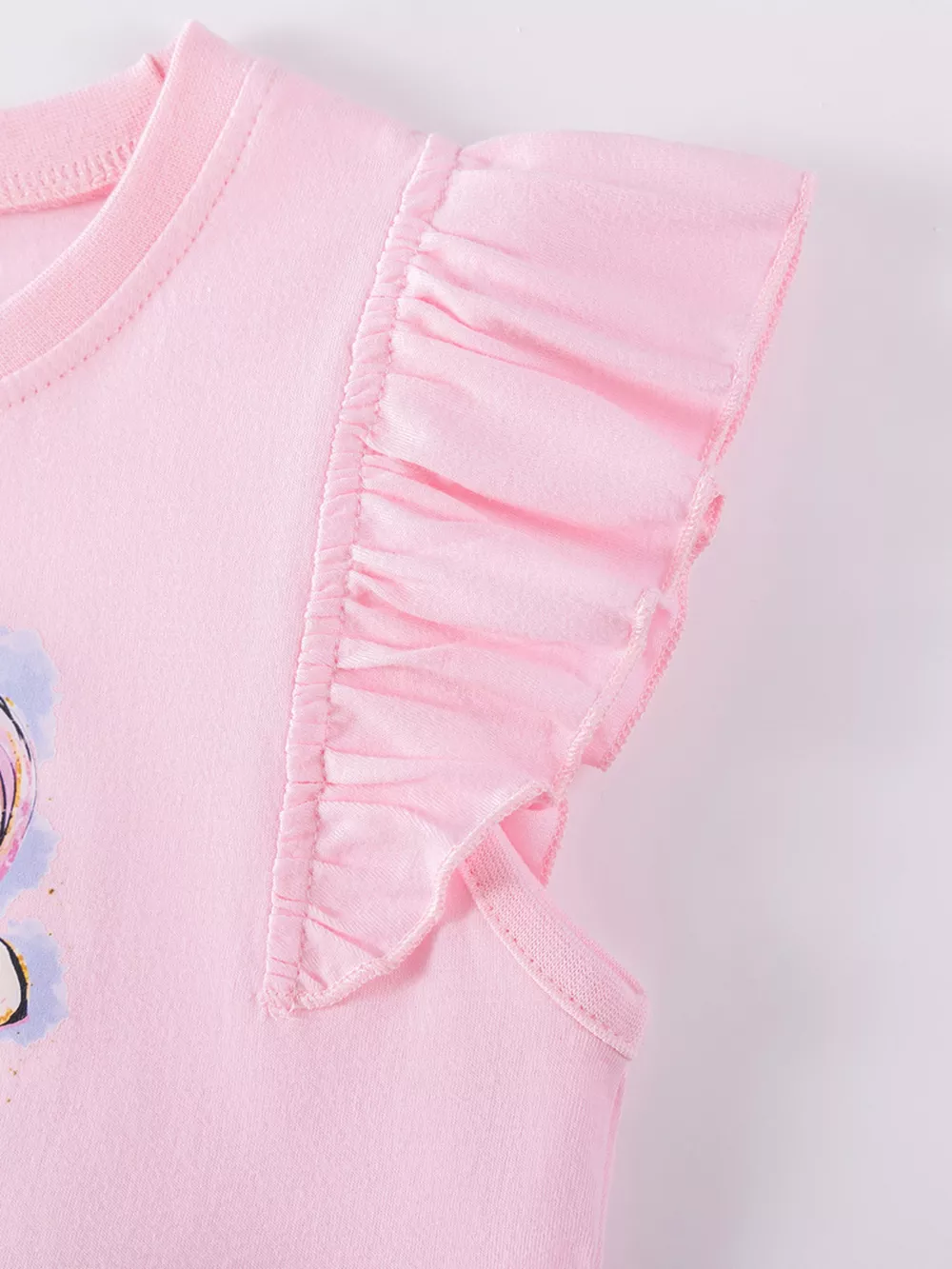Children's Unicorn Graphic Ruffle Sleeve Tulle Dress, image 4