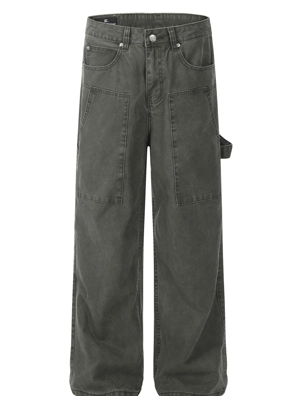 Men's Washed Cargo Wide Leg Jeans