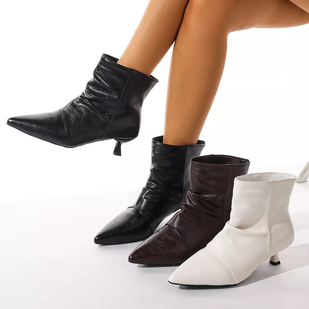 Point Toe Kitten Heels Boots, image 2