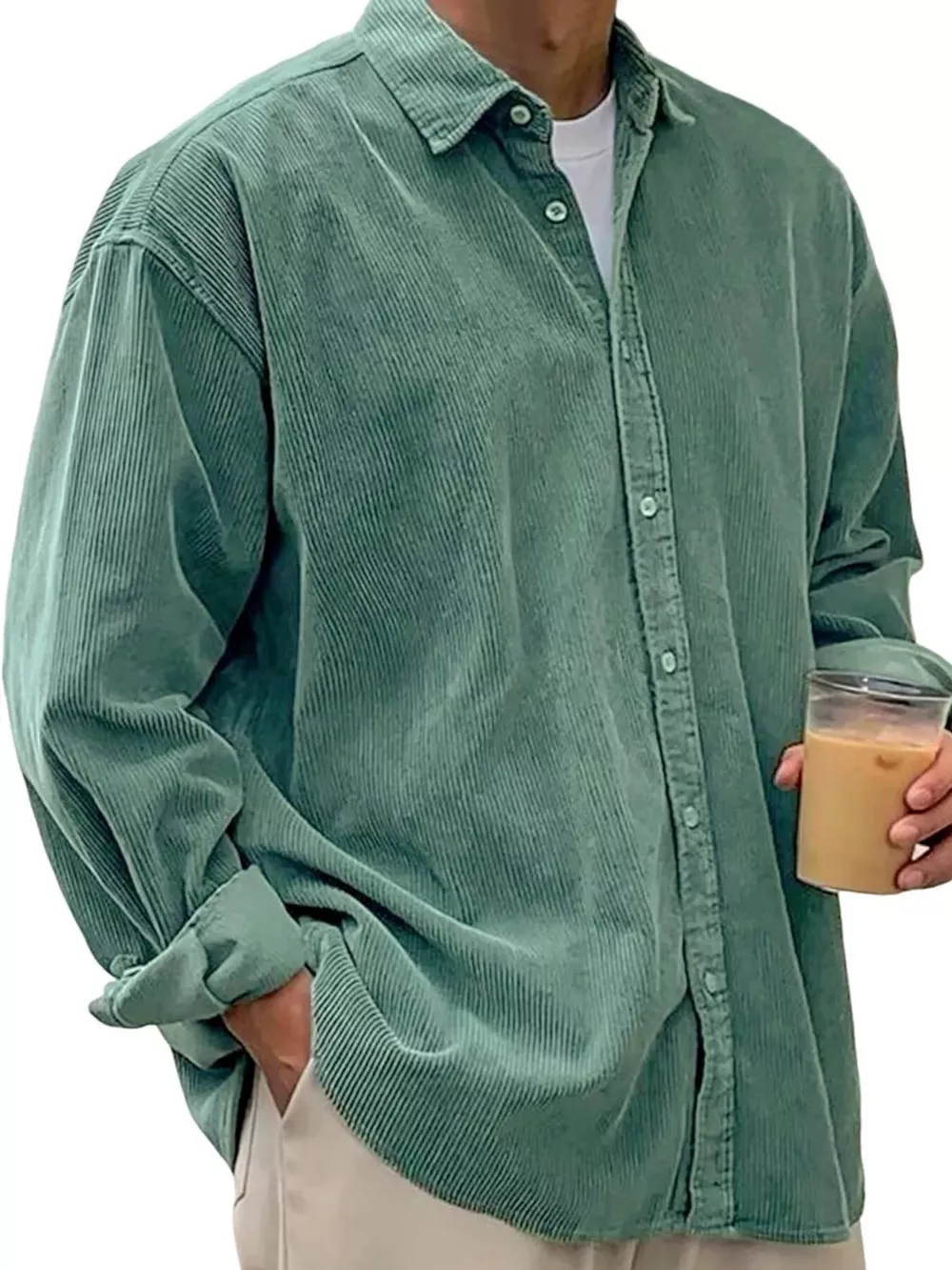 Men's Full Size Button Up Long Sleeve Shirt Plus Size, image 7