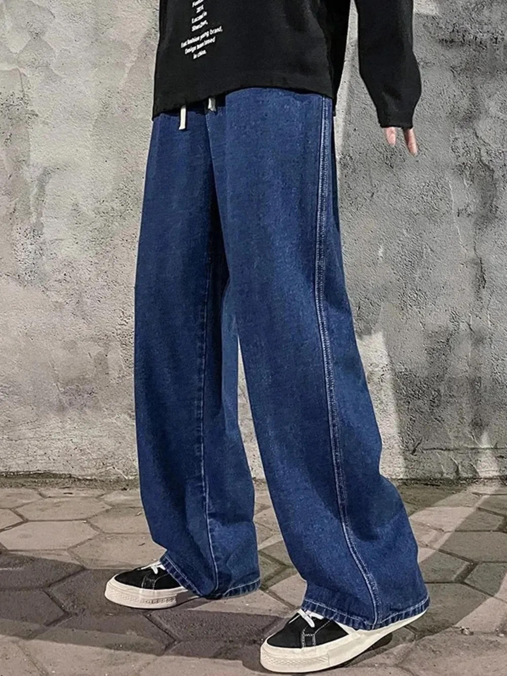 Men's Full Size Drawstring Wide Leg Jeans Plus Size, image 12