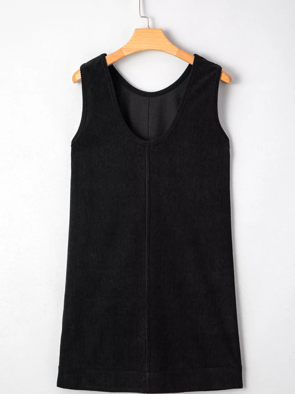 Corduroy Sleeveless Mini Dress with Patched Pockets, image 7