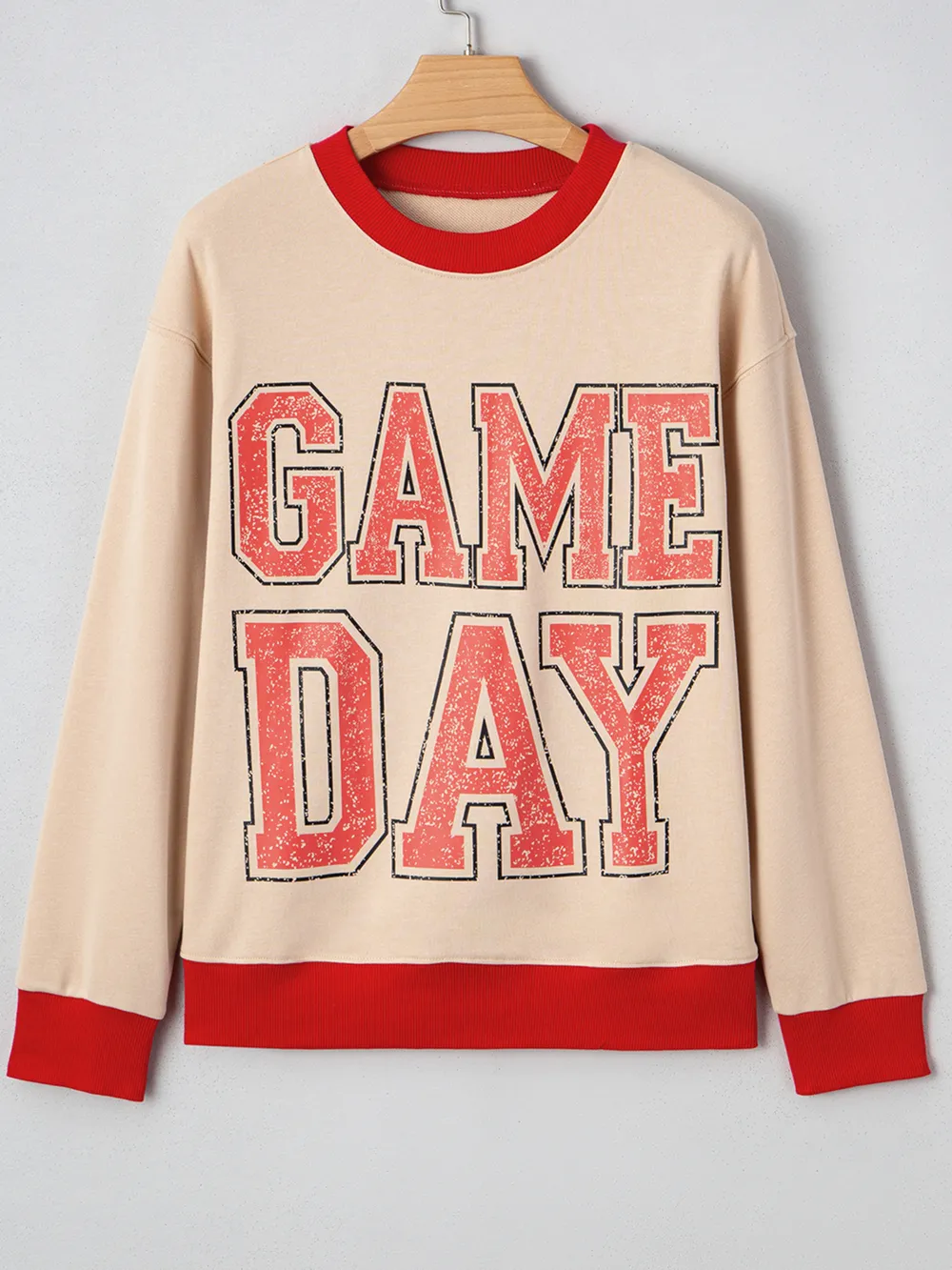GAME DAY Letter Graphic Round Neck Sweatshirt, image 2