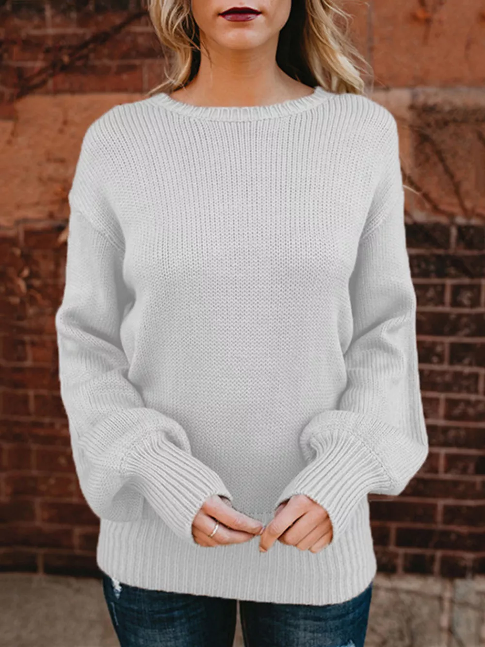 Tied Back Long Sleeve Sweater, image 2