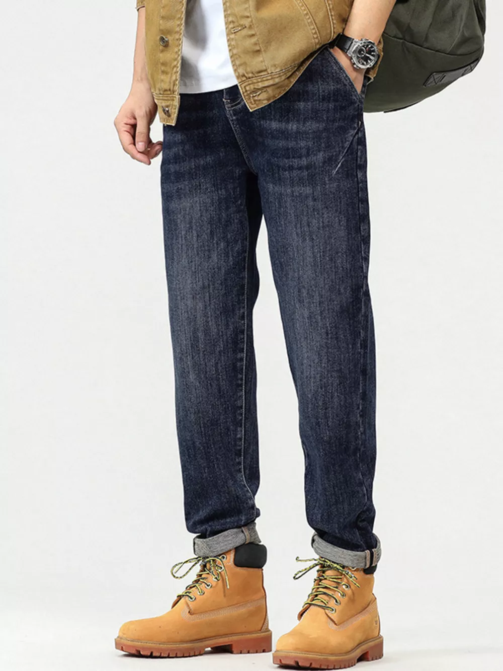 Men's Plus Size Vintage Wash Relaxed Fit Jeans, image 6