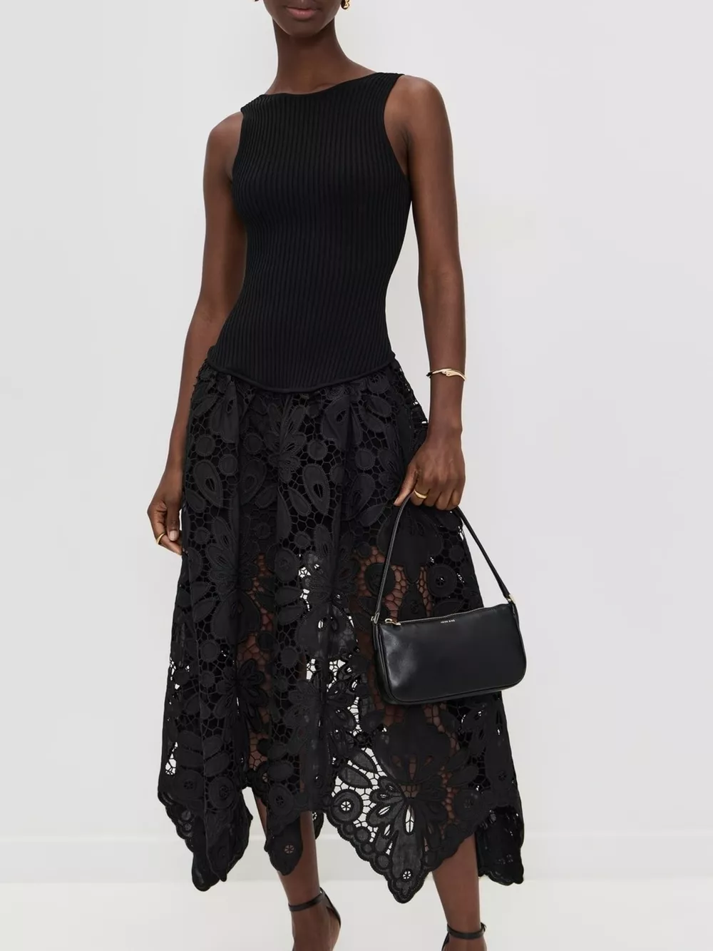 Sleeveless Ribbed Crochet Midi Dress, image 5