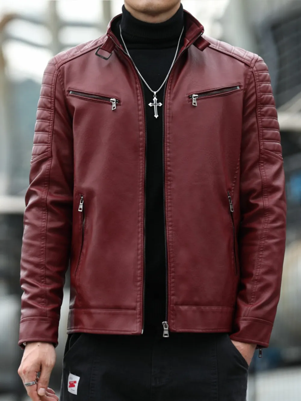 Men's Plus Size Zip Up Long Sleeve Jacket, image 7