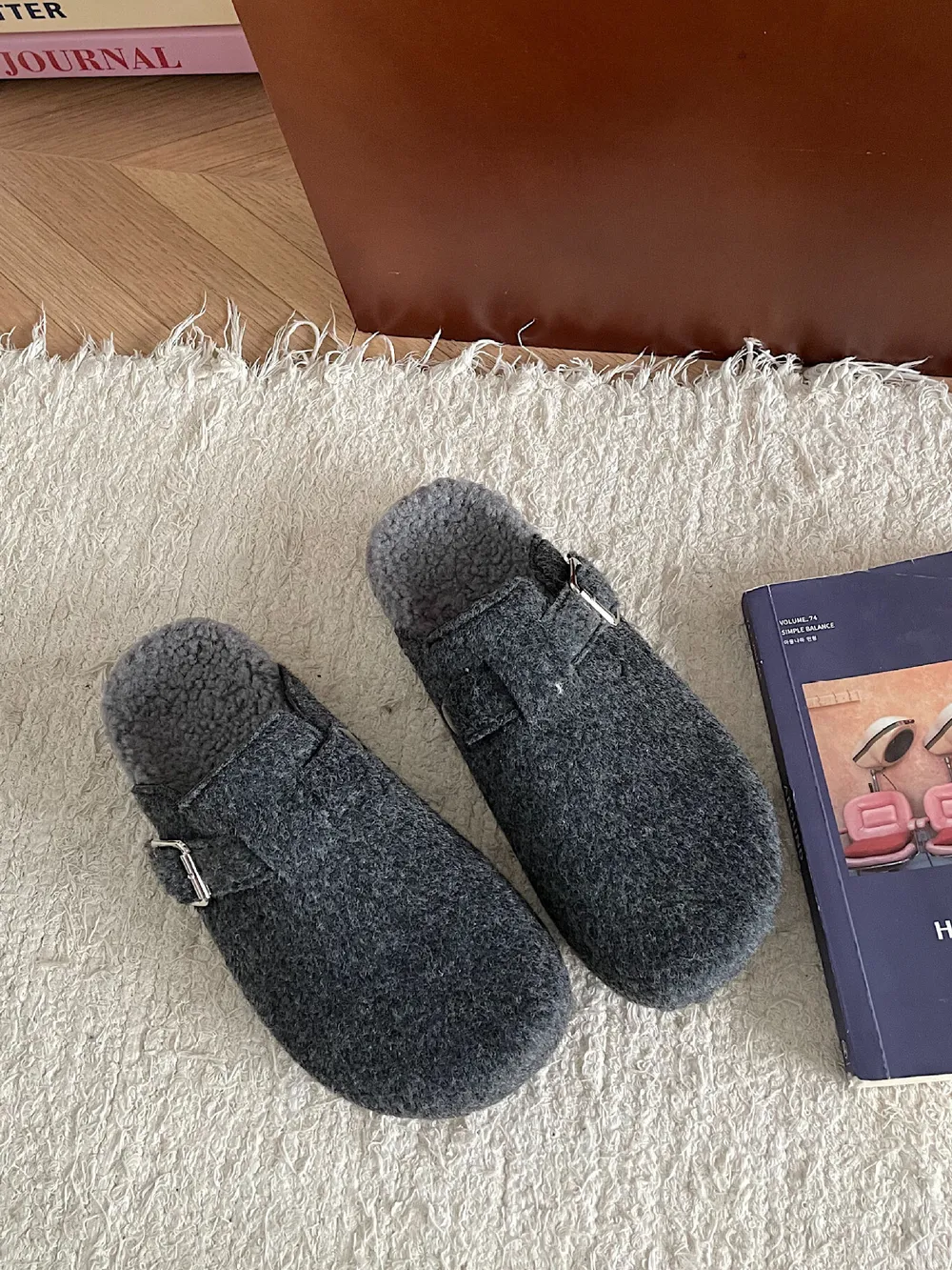 Cozy Plush Buckle Detail Slip-Ons, image 13