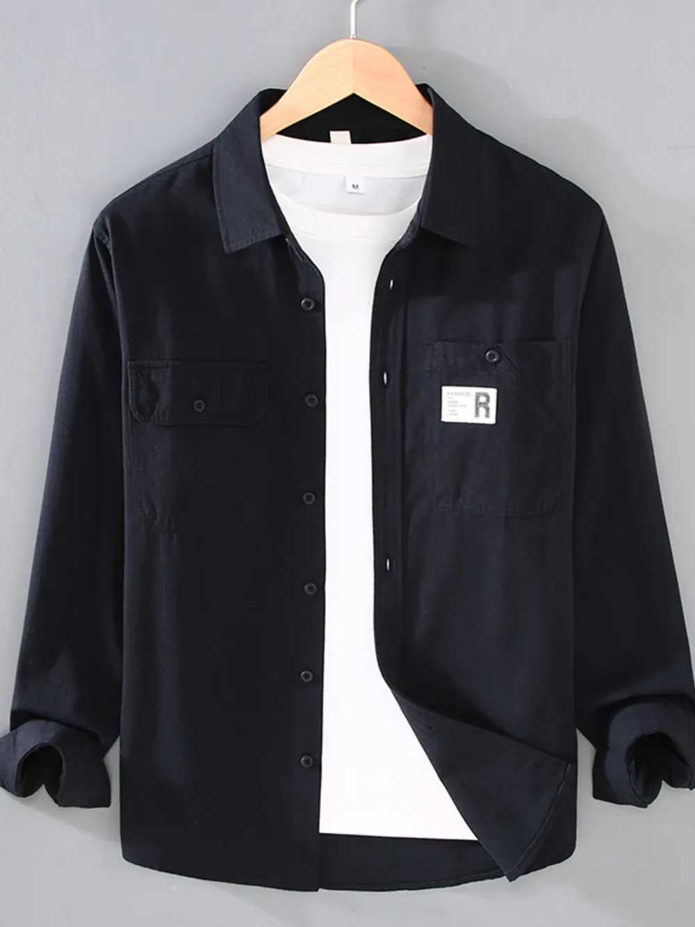 Men's Plus Size Casual Long-Sleeve Shirt