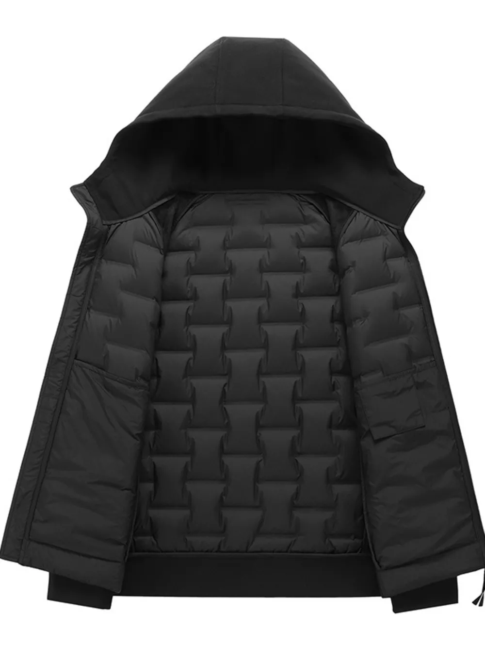 Men's Plus Size Hooded Padded Jacket, image 2