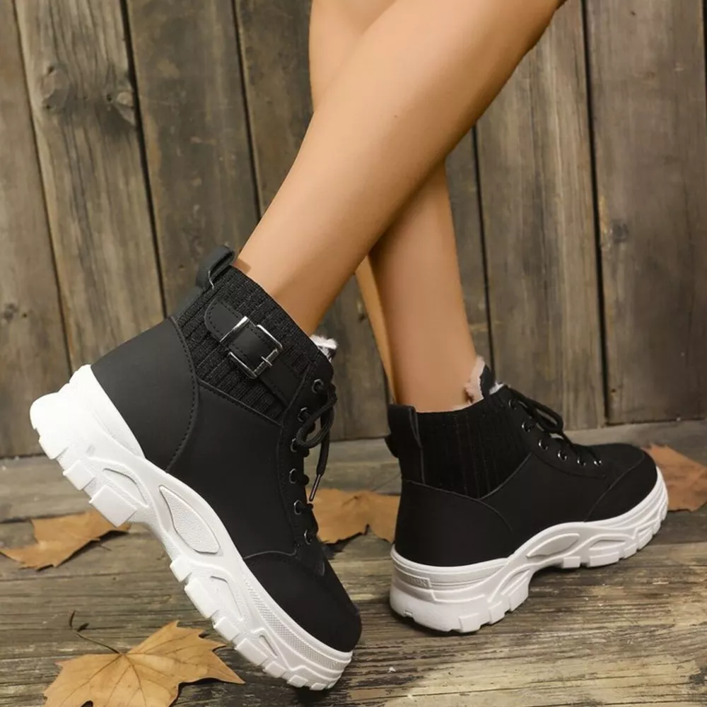 Plush Lining Lace Up Boots, image 16