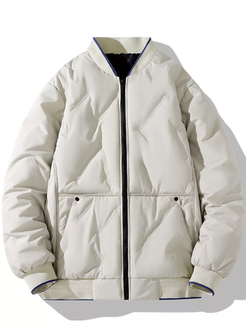Men's Plus Size Padded Zip Up Bomber Jacket