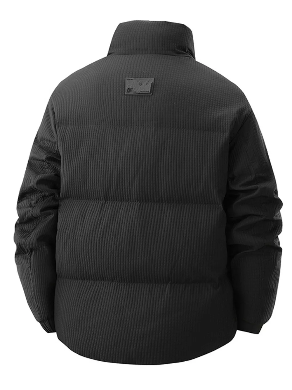 Men's Plus Size Textured Puffer Jacket with Pockets, image 2