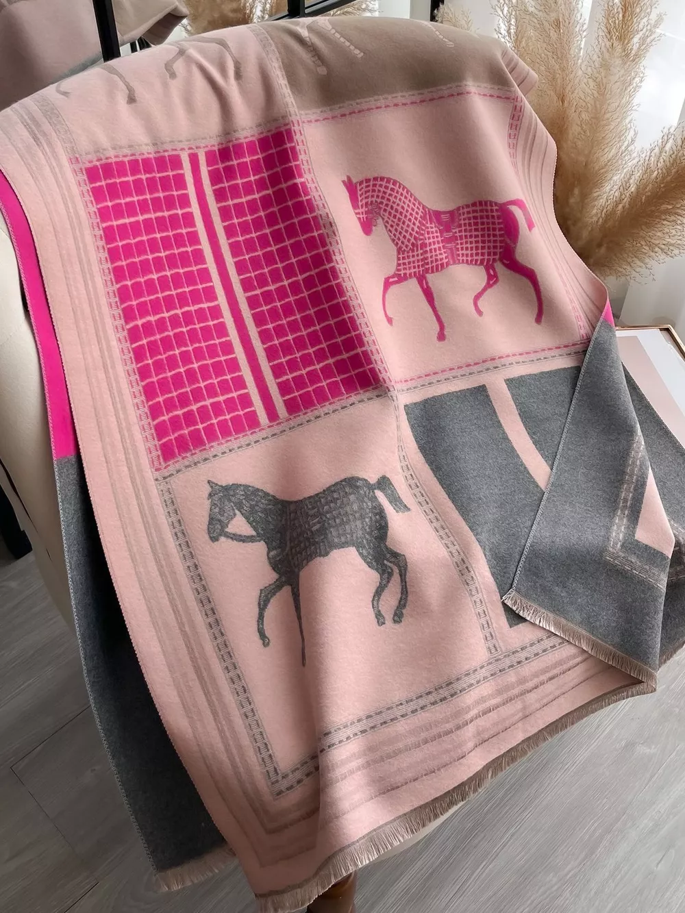 Equestrian Print Warm Scarf, image 2