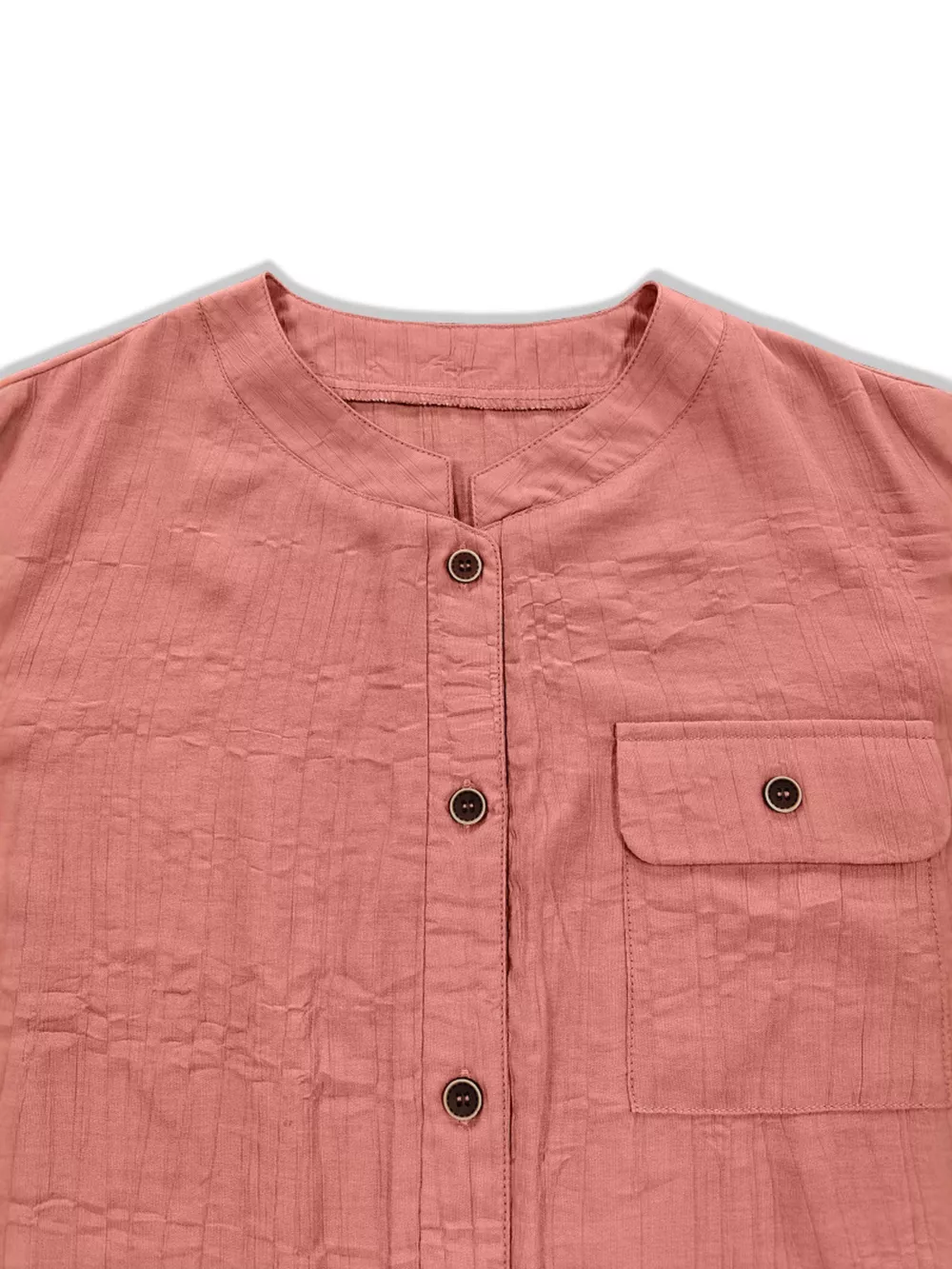 Textured Button-Down Shirt with Chest Pocket, image 2
