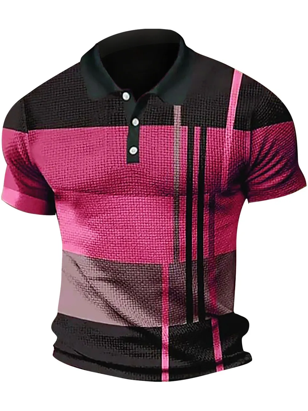 Men's Full Size Color Block Short Sleeve Polo Shirt Plus Size, image 8