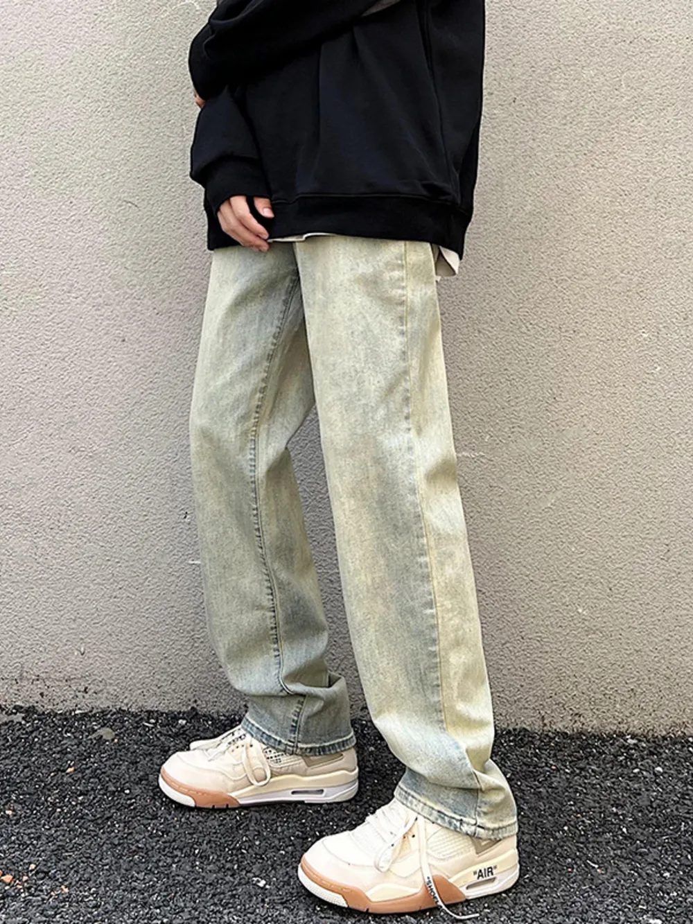 Men's Vintage Wash Straight Leg Jeans, image 2