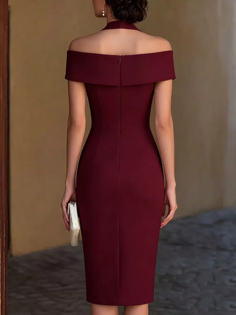 Cold Shoulder Halter Neck Midi Dress, image 12