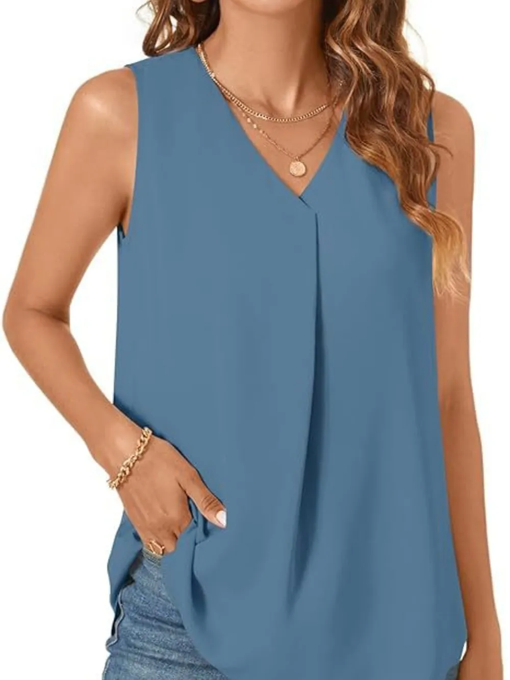 Full Size V-Neck Sleeveless Tank Top Plus Size, image 28