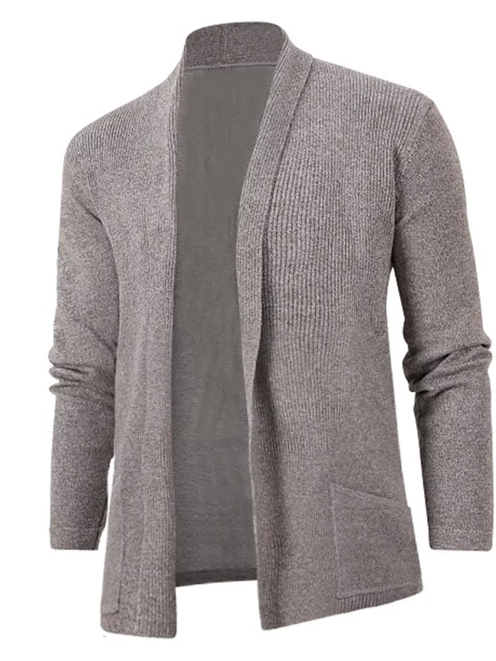 Men's Plus Size Long Sleeve Open Front Cardigan, image 2