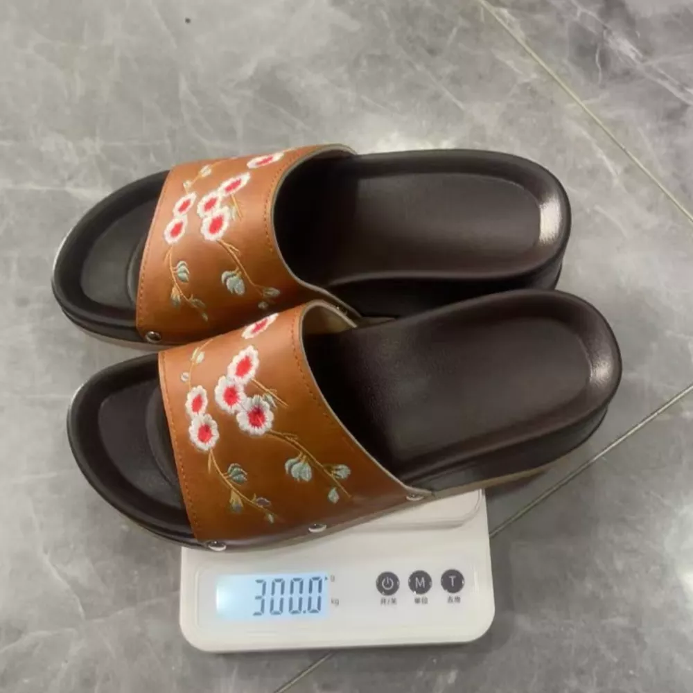 Floral Embroidered Wedge Sandals, image 27