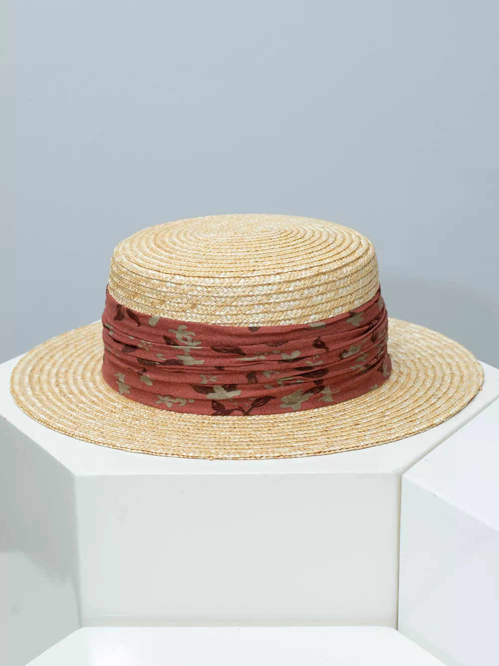 Ribbon Straw Boater Hat, image 8