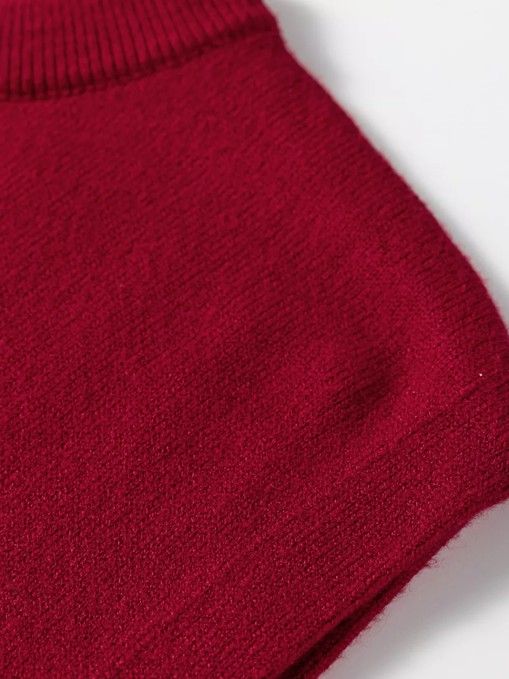 Solid Color Crew Neck Knit Cap Sleeve Sweater, image 9
