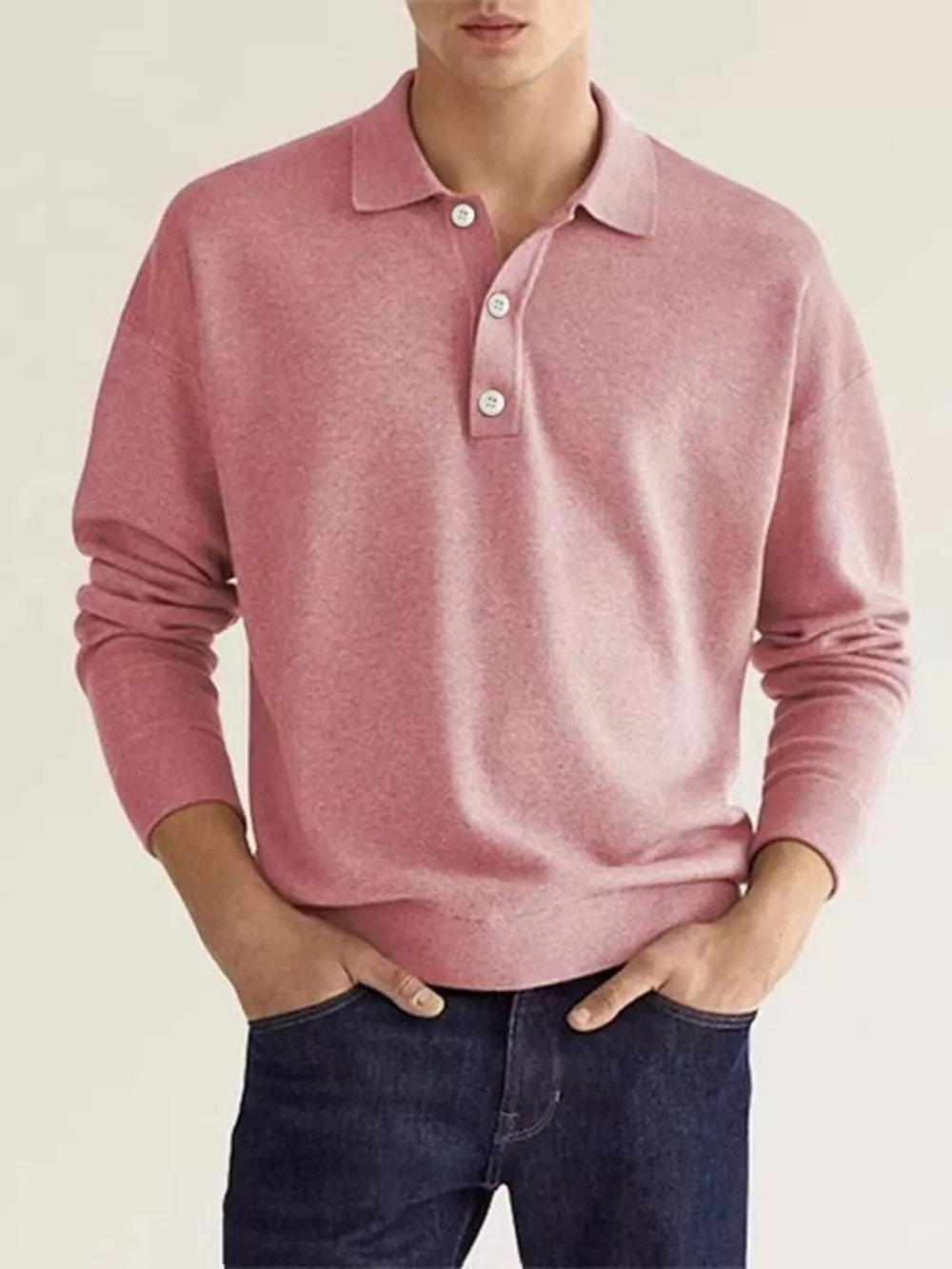 Men's Plus Size Long Sleeve Casual Polo Shirt, image 8