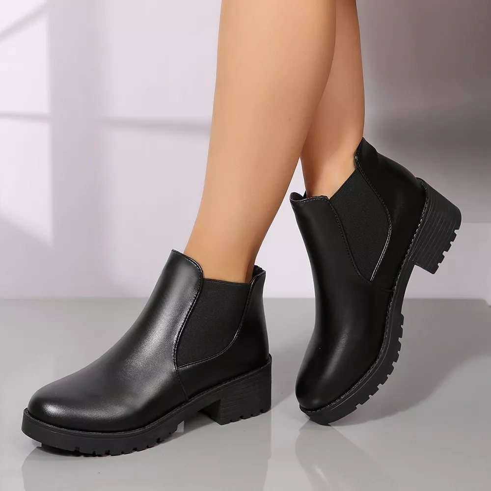 Round Toe Block Heels Boots, image 3