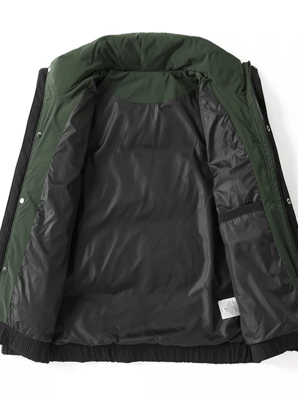 Men's Plus Size Textured Puffer Jacket with Pockets, image 3
