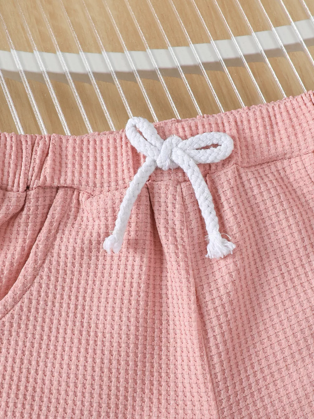 Children's Honey Flower Waffle Knit Tee and Shorts Set, image 4
