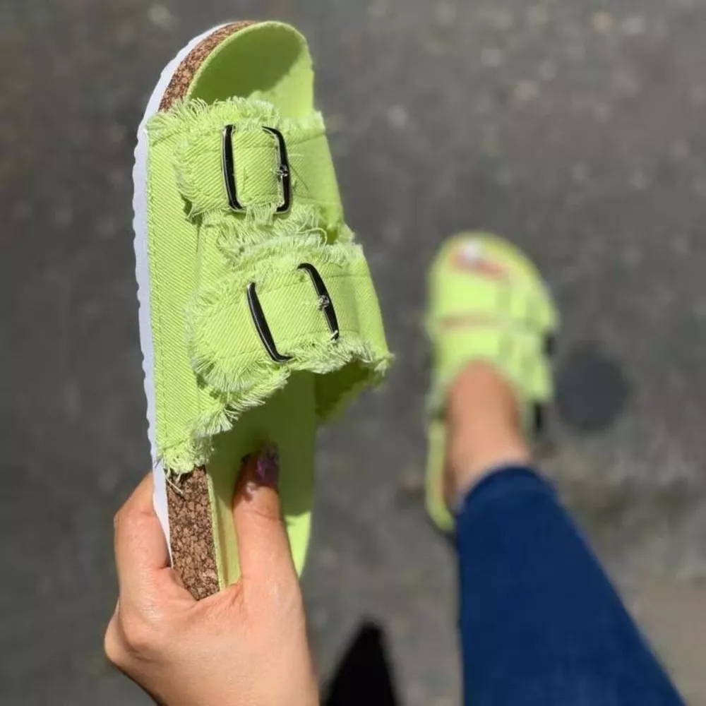Frayed Edge Buckle Sandals, image 9