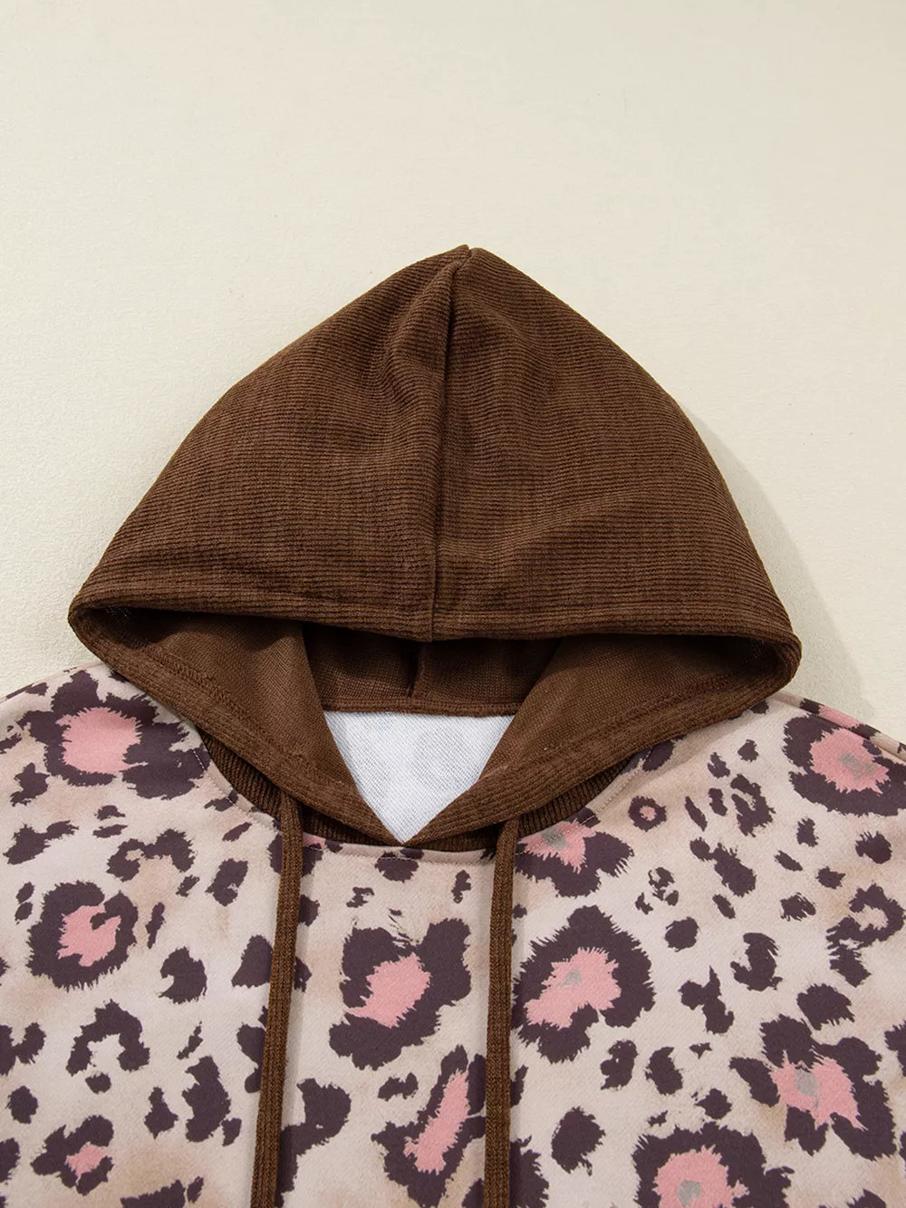 Plus Size Leopard Long Sleeve Drawstring Hoodie, image 9
