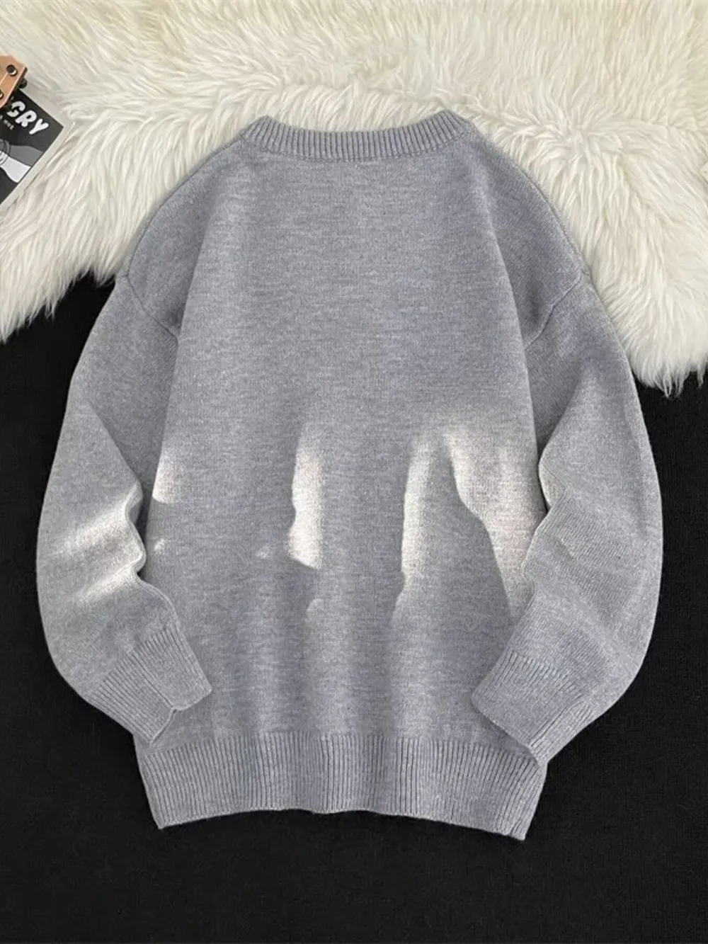 Men's Button Detail Long Sleeve Sweater, image 5