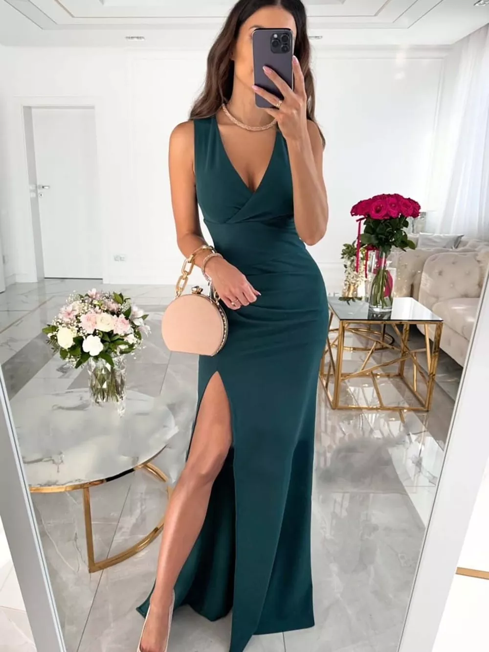 Sleeveless High Slit Maxi Dress, image 6
