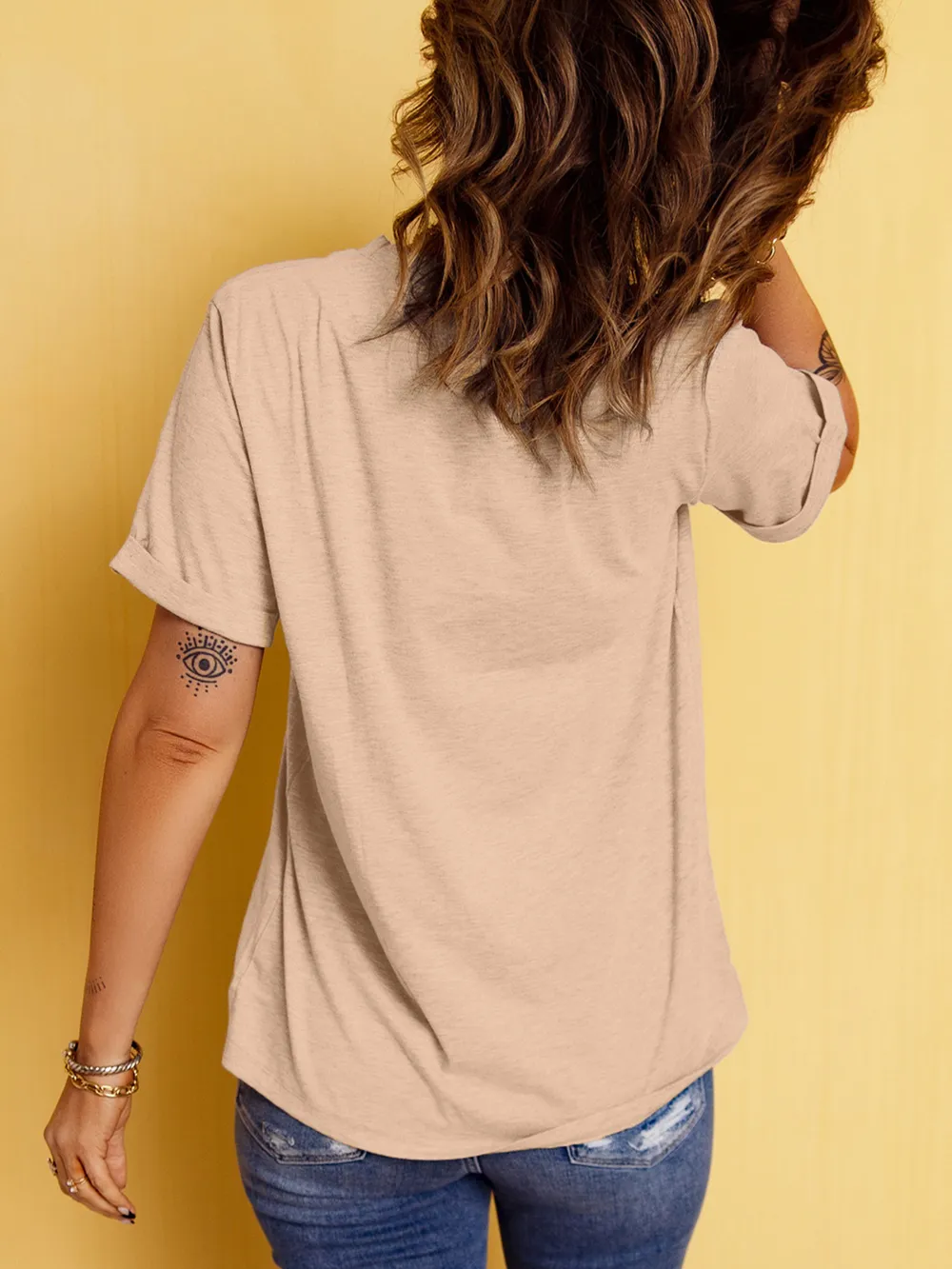 Sequin Horses Patched Casual Crewneck T Shirt, image 6