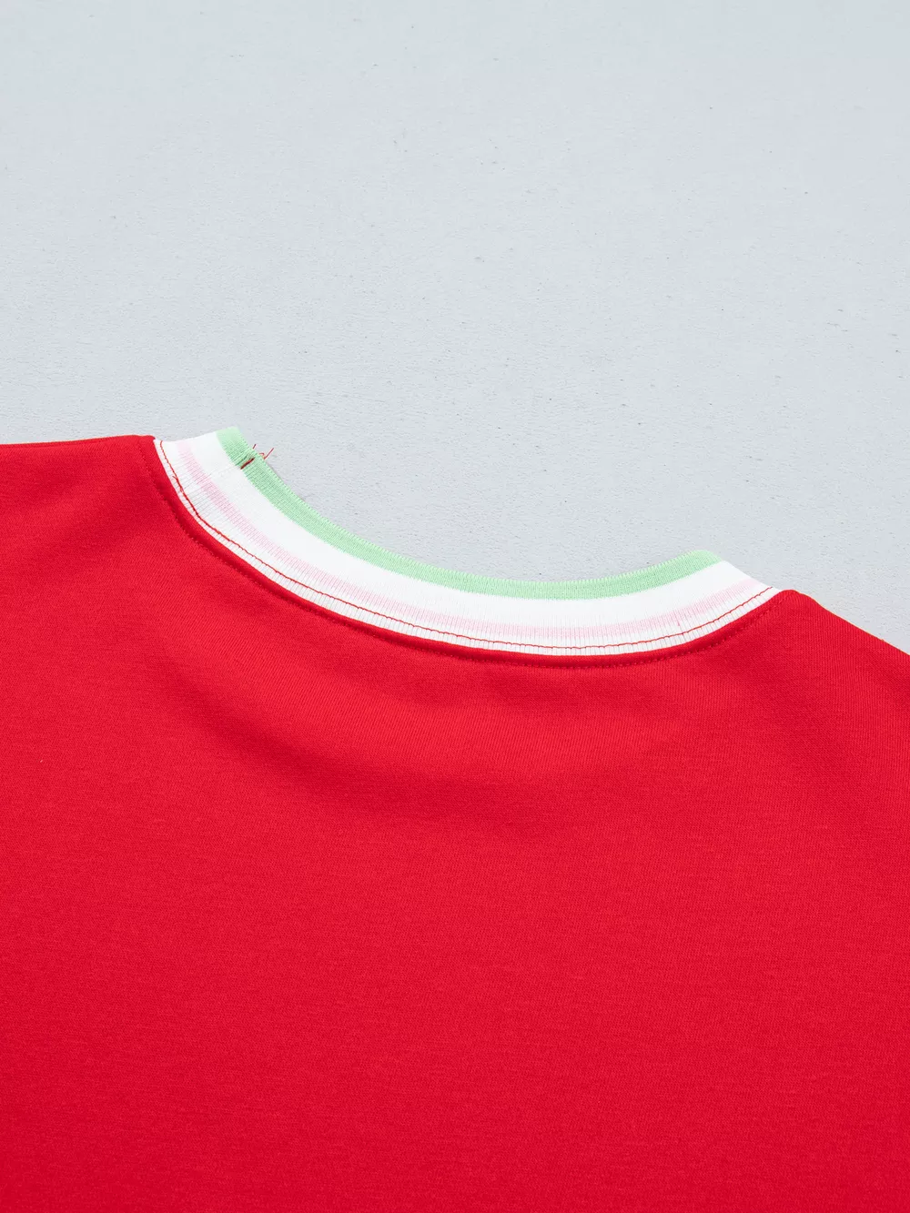 Contrast Striped Trim Baggy Pullover Sweatshirt, image 22